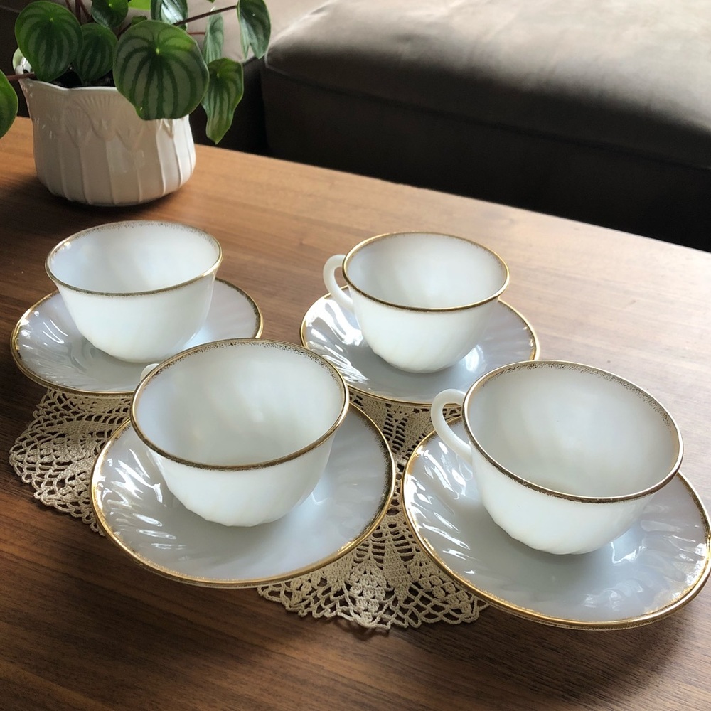 Fire King Tea Cups and Saucers …